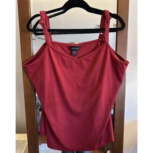 Lane Bryant Women’s Dressy Tank Top Red Crimson Adjustable‎ Straps 22 / 24 - Picture 1 of 7